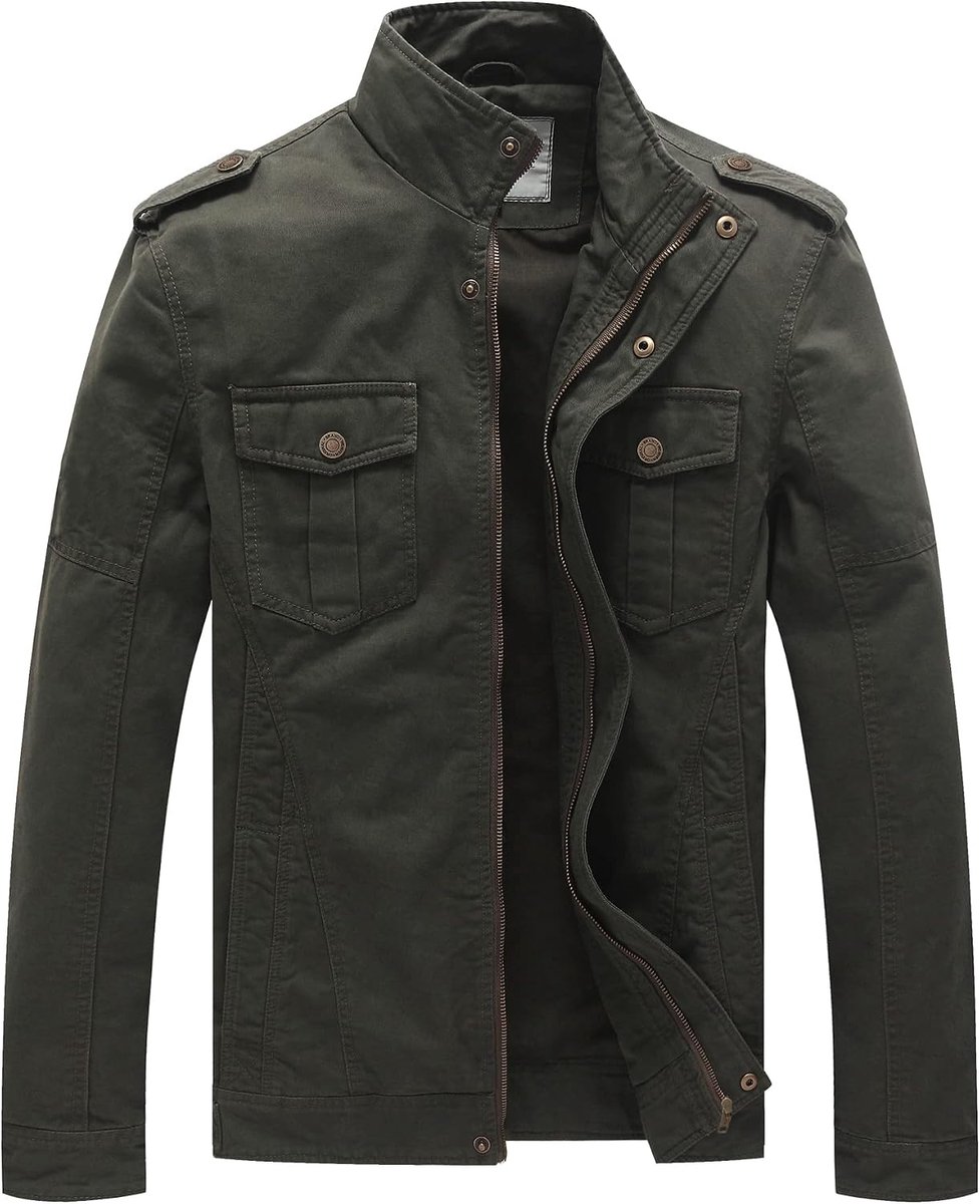 Heren Casual Windjack Katoen Militaire Jas