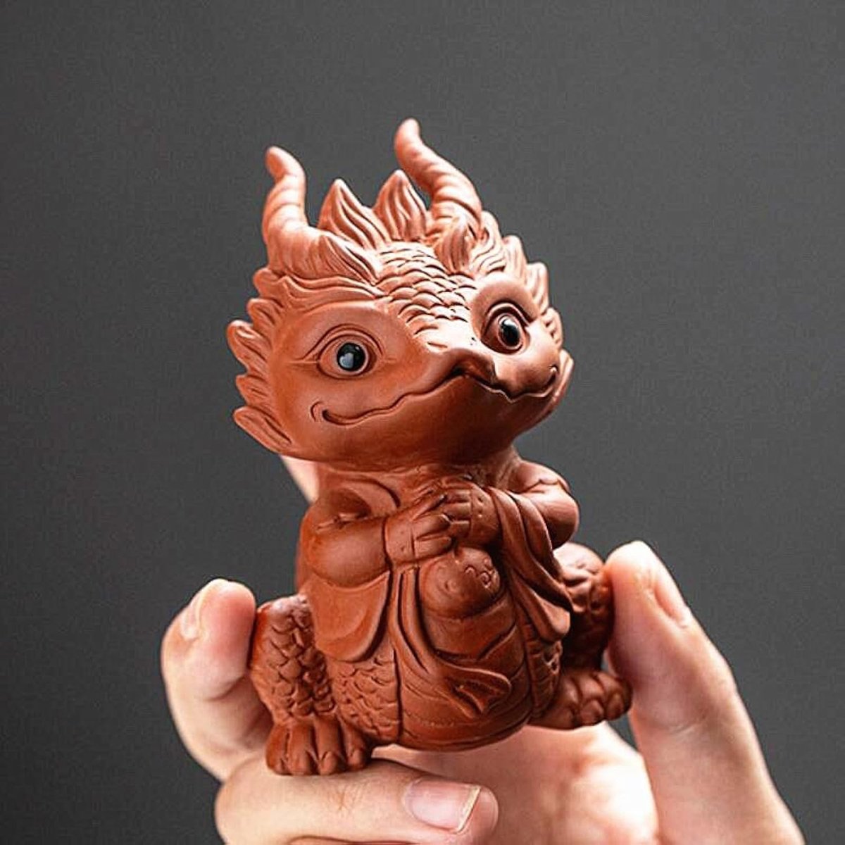 Lucky Dragon Thee Huisdier Paars Zand Handgemaakte Kung Fu Theebeeldje Decoratie Klei Theeapet voor Oolong Theeblad Lucky Lazy Thee Huisdier voor Thuis Theeblad Decor