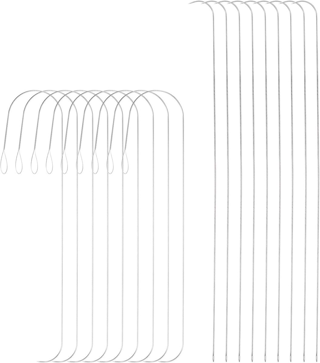 18 stuks parelnaalden 0,6 mm 0,7 mm diameter groot gebogen oog kralen naald roestvrij staal naaien borduurnaalden