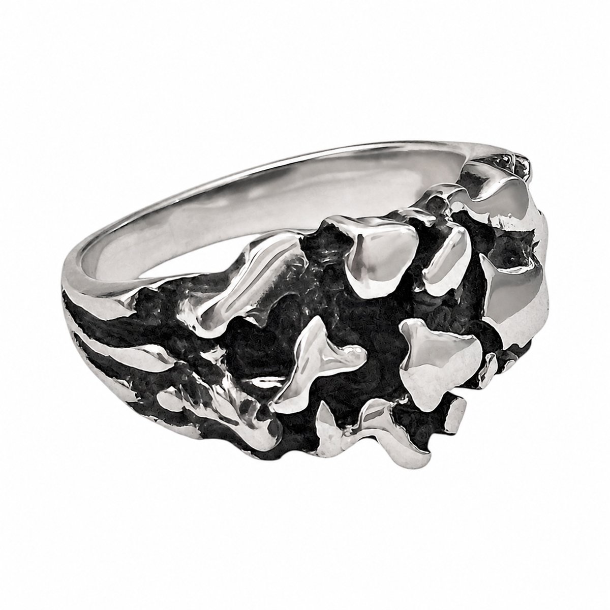 HAYAN ROCK-3 zilveren ring unisex - 925 zilver
