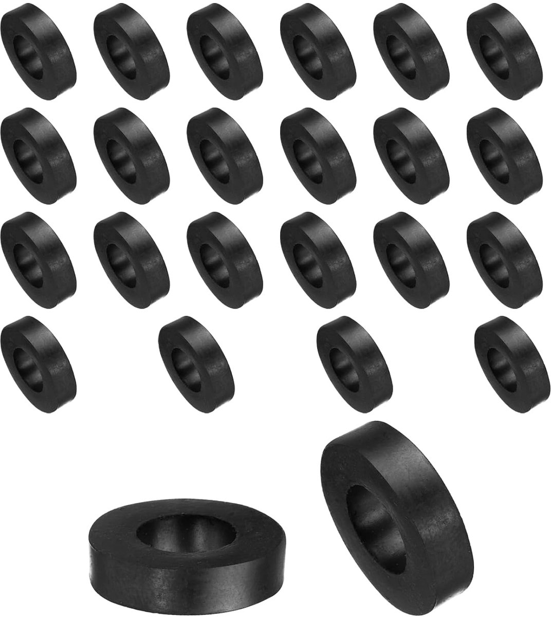24 stuks afstandhouders van rubber, 20 mm buitendiameter, 10 mm binnendiameter, 5 mm hoog, rond, anti-vibratie, dikke rubberen ringen