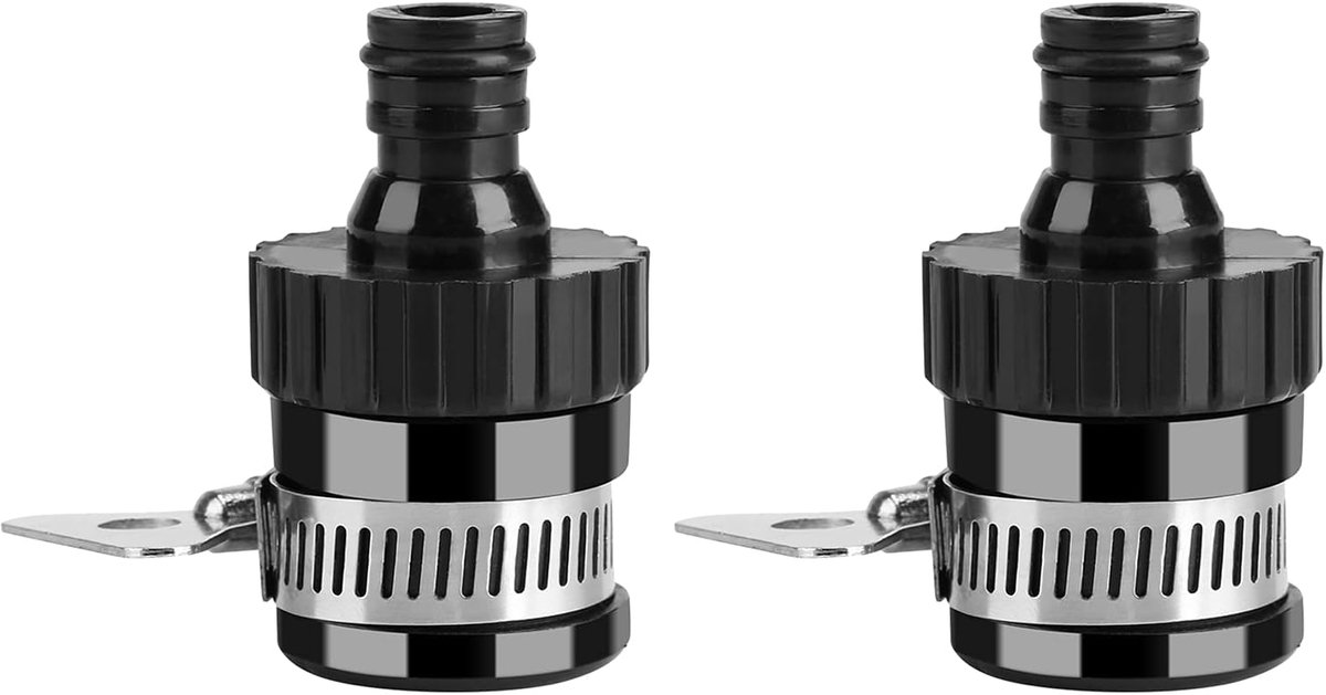 2 stuks universele kraanadapter, waterfilter voor buiten- en keukenkranen, tuinslangaansluiting voor kranen zonder schroefdraad, geschikt voor diameter onder 20 mm