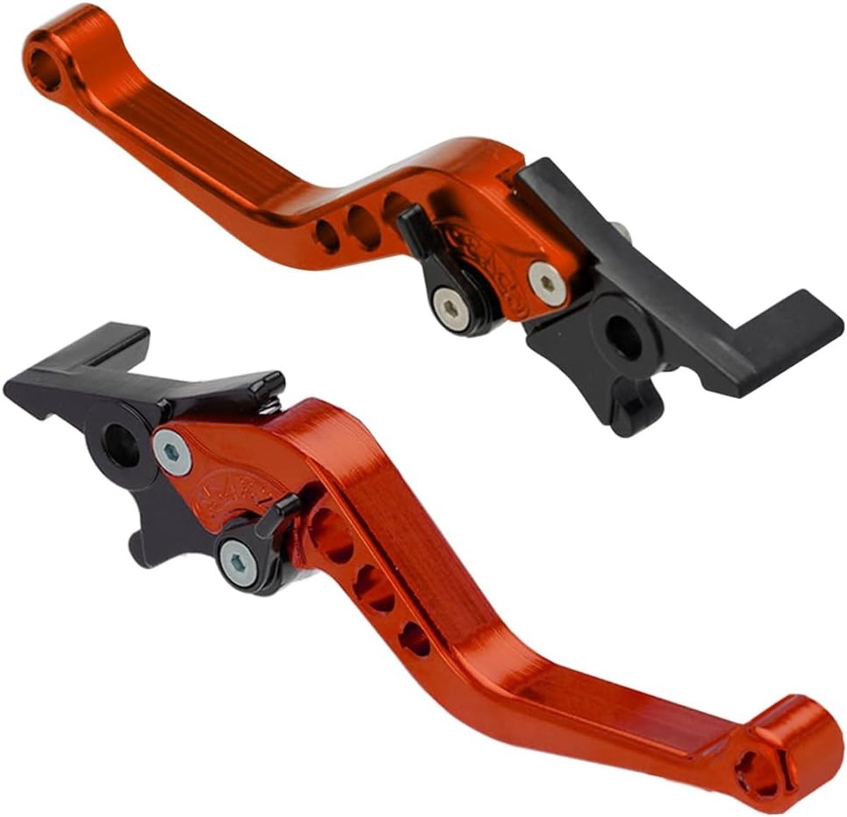 1 paar Motorfiets Rem Koppelingshendel 22mm Motorfiets Remhendel Verstelbaar Remkoppeling Hendel CNC Aluminium Remgreep Koppeling Hevels Dubbele Schijfremhendel Oranje
