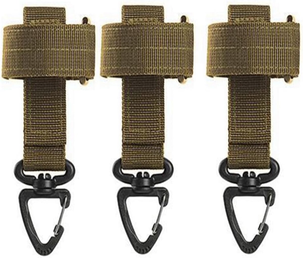 3Pcs Outdoor Sleutelhanger Tactische Gear Clip Keeper Pouch Riem Sleutelhanger EDC Molle Webbing Handschoenen Touw Houder Militaire Molle Haak