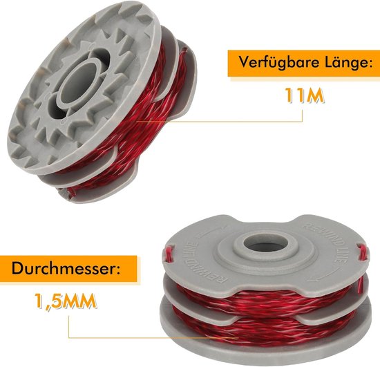 599431790 draadspoel geschikt voor Flymo Contour 500 XT,Power Trim 500 XT,Mini Trim Auto ST/XT/Plus XT,Mini Trim Contour XT grastrimmer,vervangende draadspoel lengte 11 m Ø 1,5 mm (6 — afbeelding 2