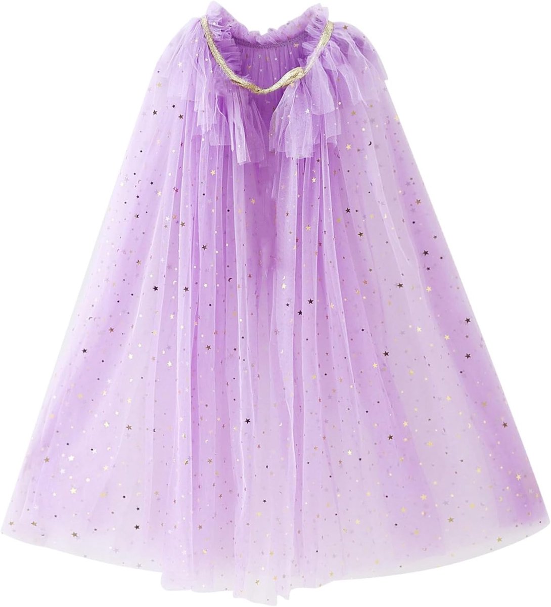 Cape voor prinsessen, kleurrijk, mooi, verkleden, kostuum, glitterend, pailletten, tule, carnaval, verjaardag, cosplay, prinses, voor meisjes