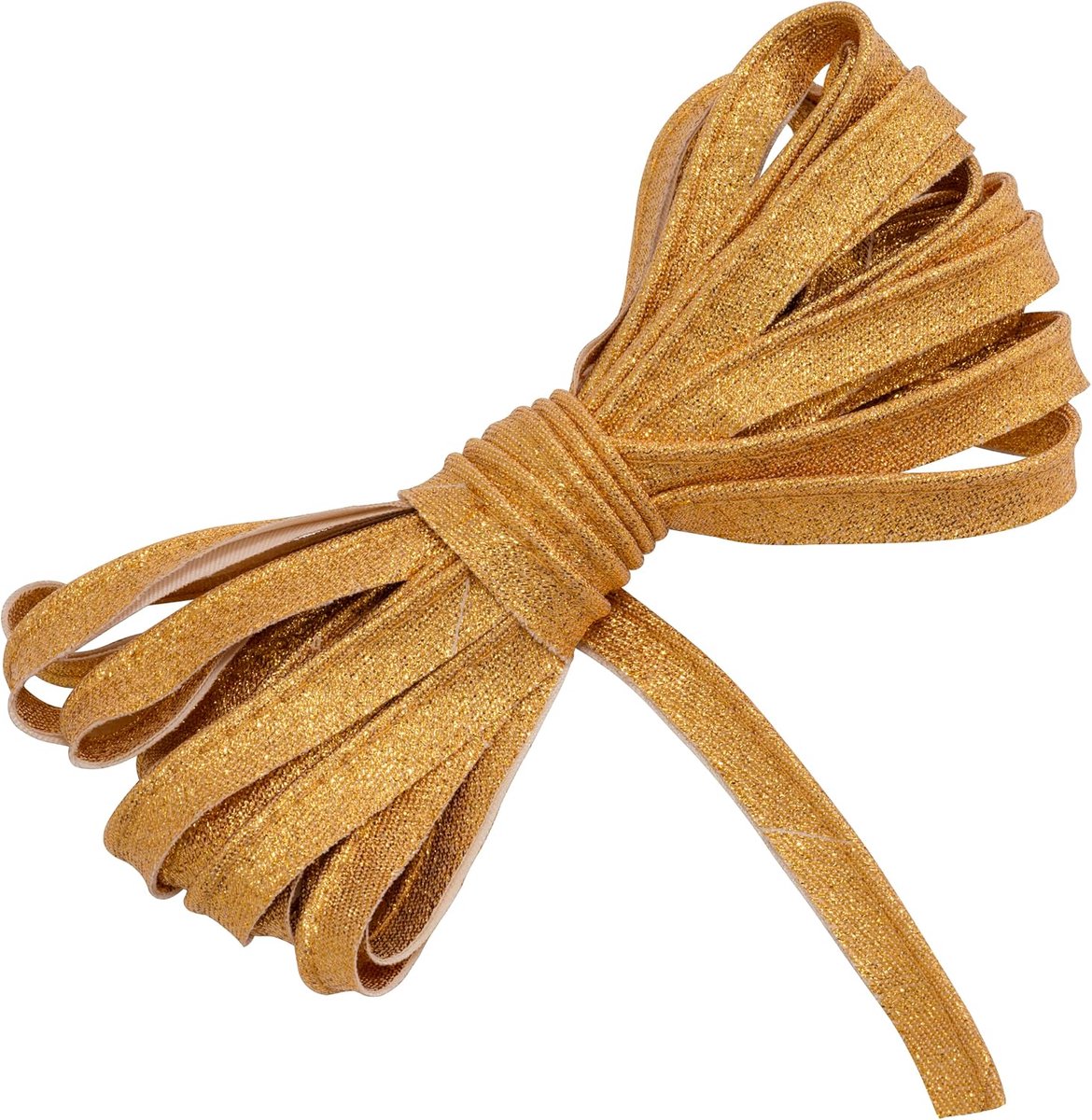- C77400 - band 5 meter x 10 mm - van polyester - kleur goud - bies gallon kleding kussen dekbedden