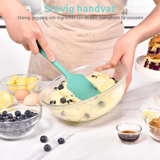 Spatels 2 Stuks Hittebestendig tot 315℃ (Wintertaling) - Antiaanbaklaag Flexibele Naadloze Deegschraper Bakken Koken Siliconen Lepel, Spatel met Nylonkern voor Mengen Roeren Schrapen — afbeelding 3