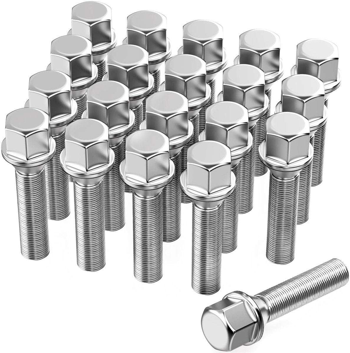 Bouten, wielbouten voor spoorverbreders, M12 x 1,5 x 40 mm, conische band SW 17 mm, compatibel met BMW
