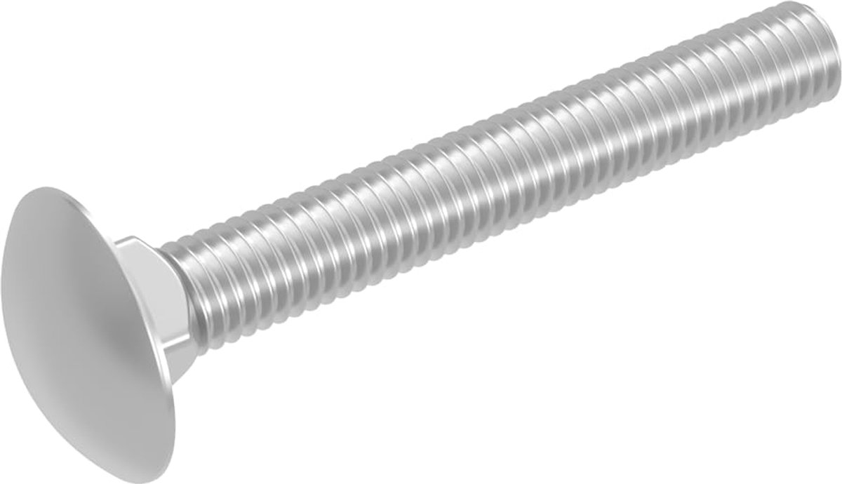 slotbout M8 x 60 mm, roestvrij staal V2A VA A2, DIN 603 / ISO 8677, platkop met vierkante hals, 20 stuks