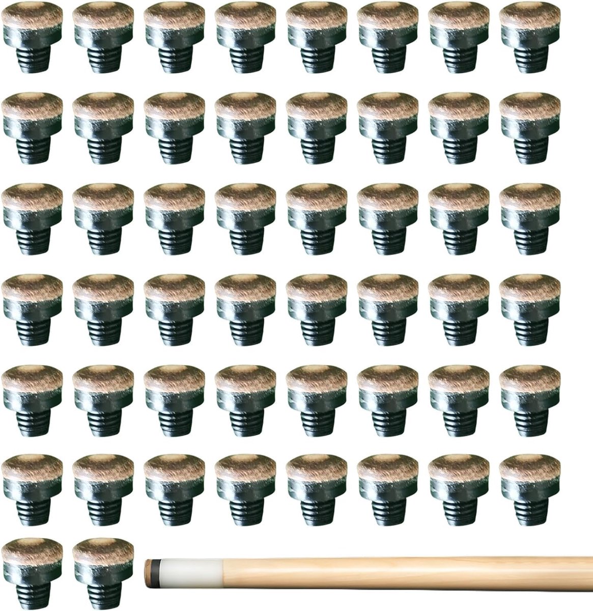 50 stuks biljartkeu-punten: inschroefbare biljartkeu-punten schroefpunten 12 mm met M8 kunststof schroefdraad schroefpunten voor biljartkeus en snooker