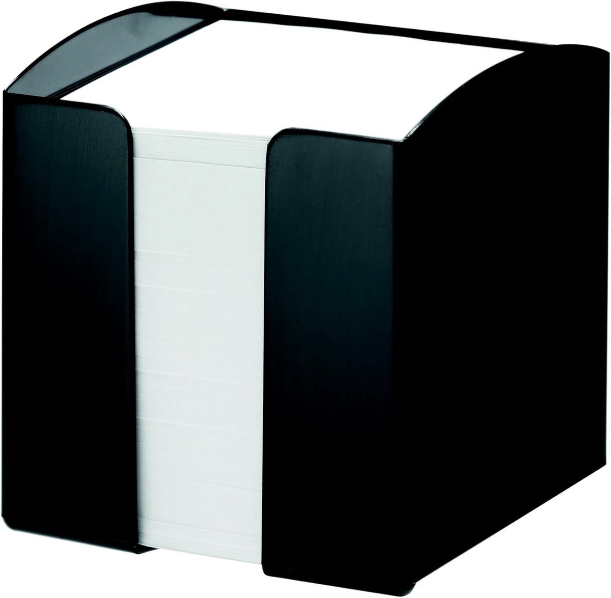 1701682060 Note Box Trend 90 x 90 mm, zwart | Notitieblok voor 90x90 mm notitieblaadjes, breedte 100 mm, inclusief papier, voor het bureau