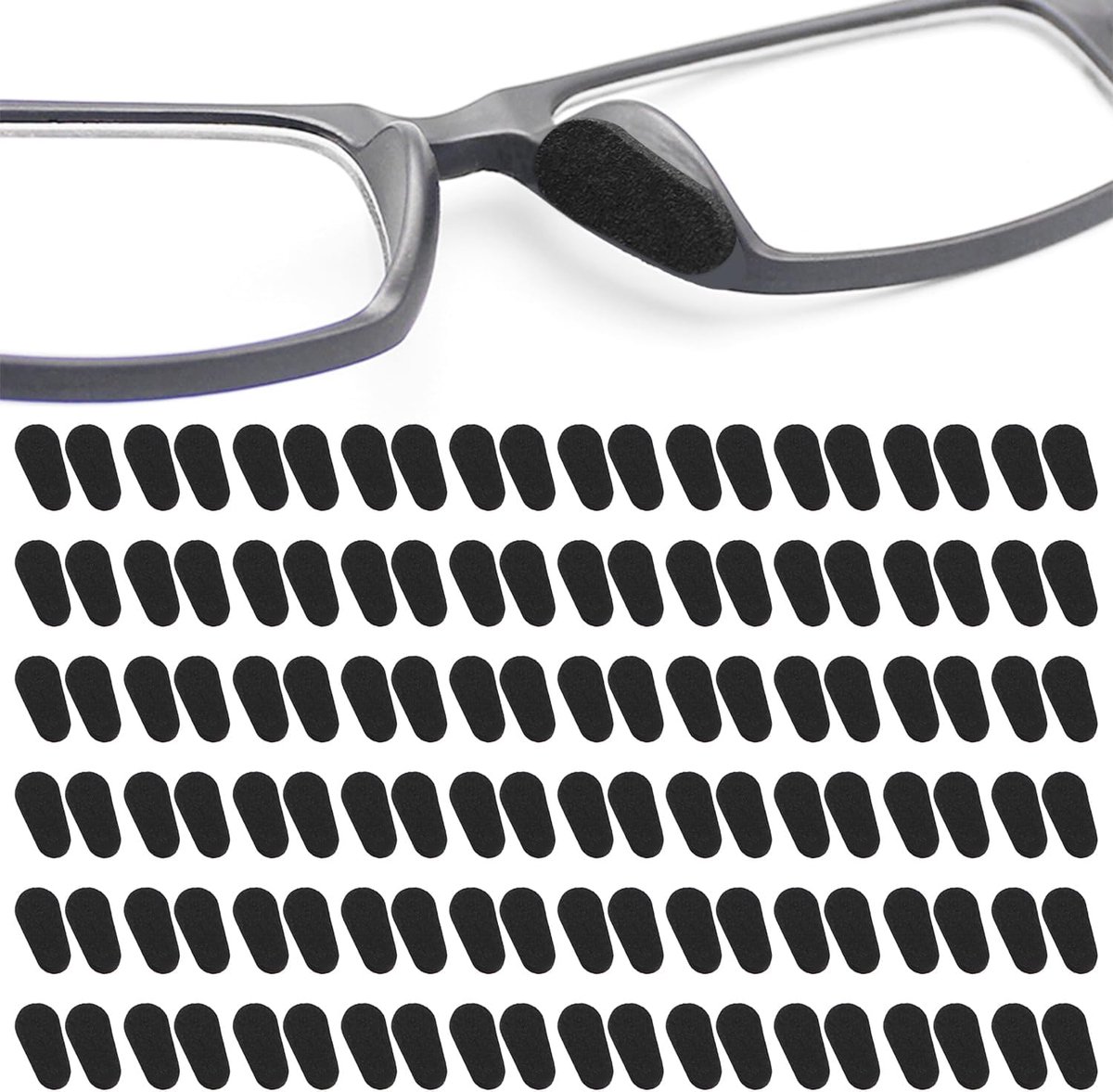 Brillen, antislip brilpads, zonnebril-neuspads, zelfklevende neuspads, bril-reserve-neuspads
