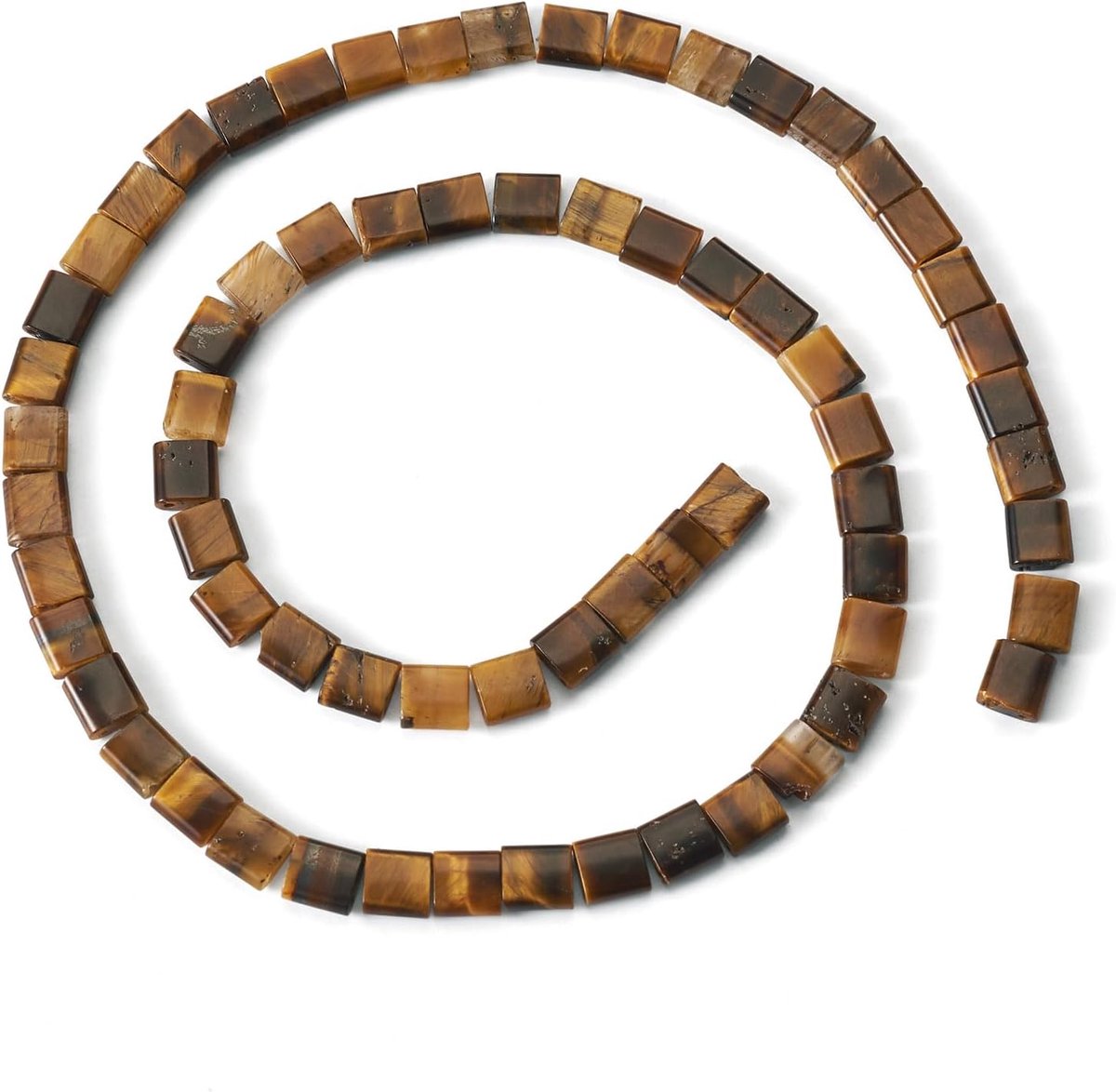 70 stuks platte vierkante rocailles tijgeroog kralen 2-gaats steen Tila kralen natuurlijke edelsteen kralen voor sieraden multi-streng armband ketting maken