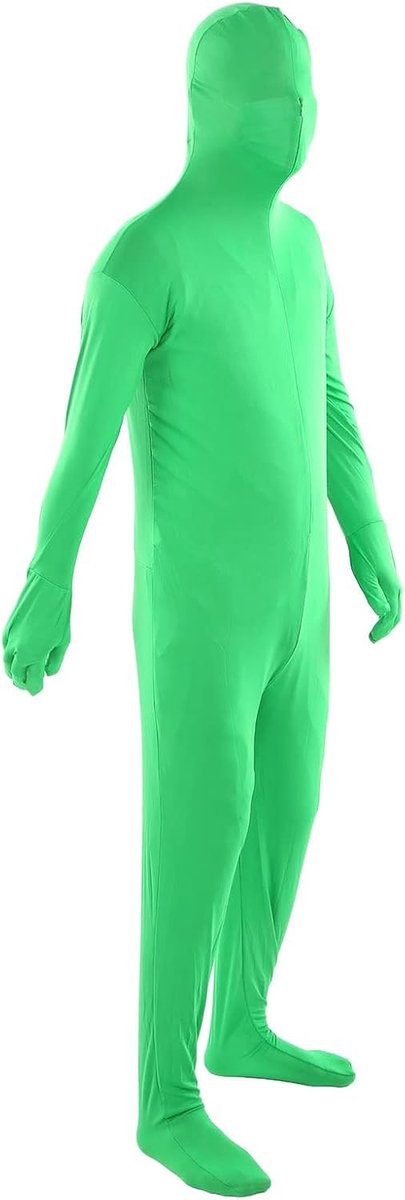 Groene Chromakey Bodysuit, Unisex Spandex Stretch Volwassen Kostuum Zentai Verdwijnende Man Body Suit, Groene Body Suit voor Green Screen Fotografie Foto Video (180cm)