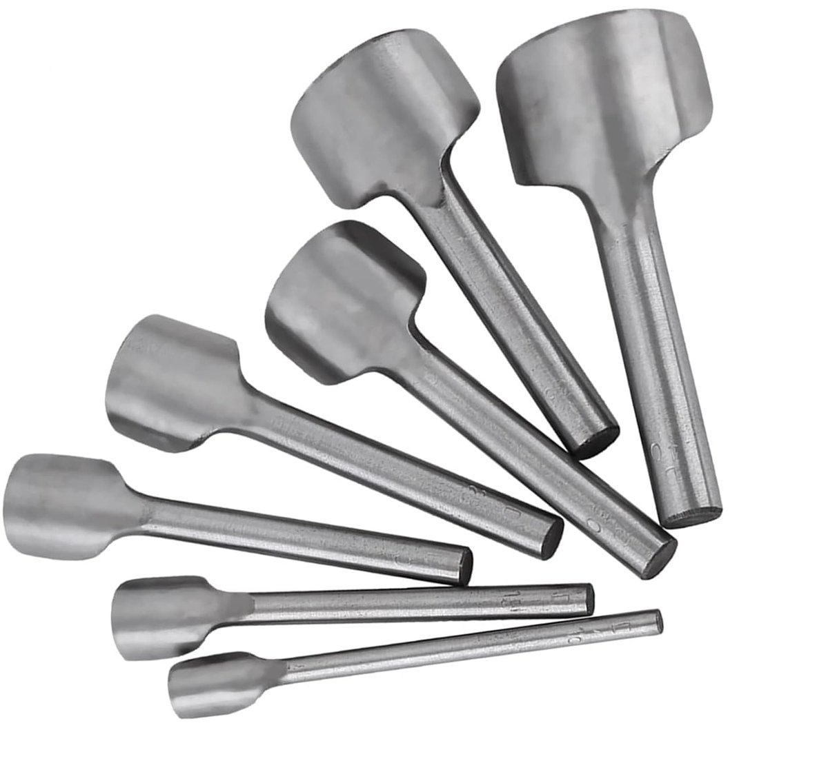 7 stuks halfronde cutter, lederen knutselgereedschap, punchset, half ronde punch riem eindsnijder voor thuis naaien (10-40 mm)