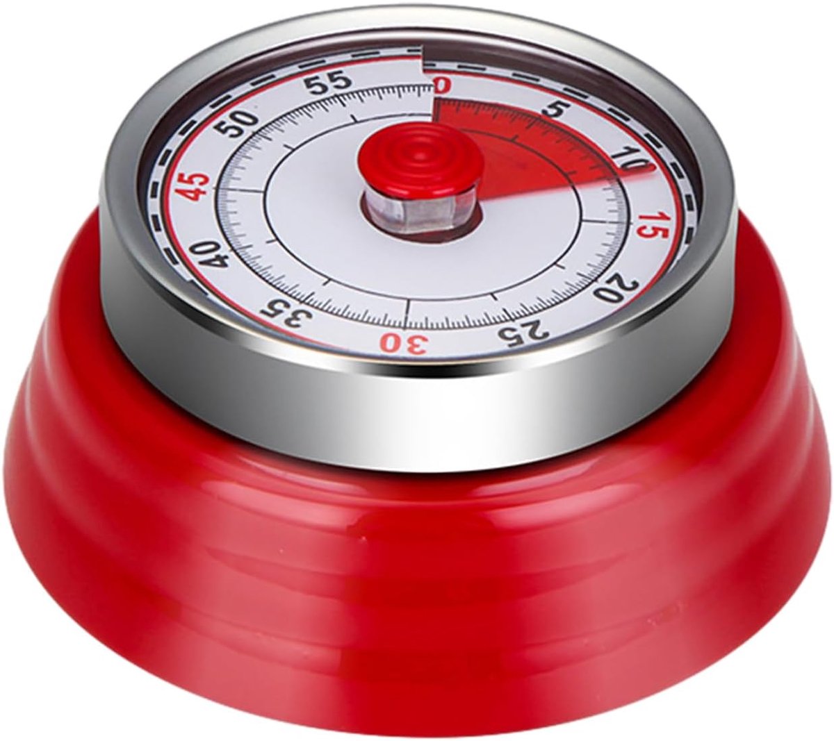 Eierwekker, mechanisch, korte wekker, keuken, magnetisch, magnetisch aan de koelkast, te bevestigen, rode mechanische timer voor het nieuwe jaar, voor keuken, koken, bakken (1-60 minuten)