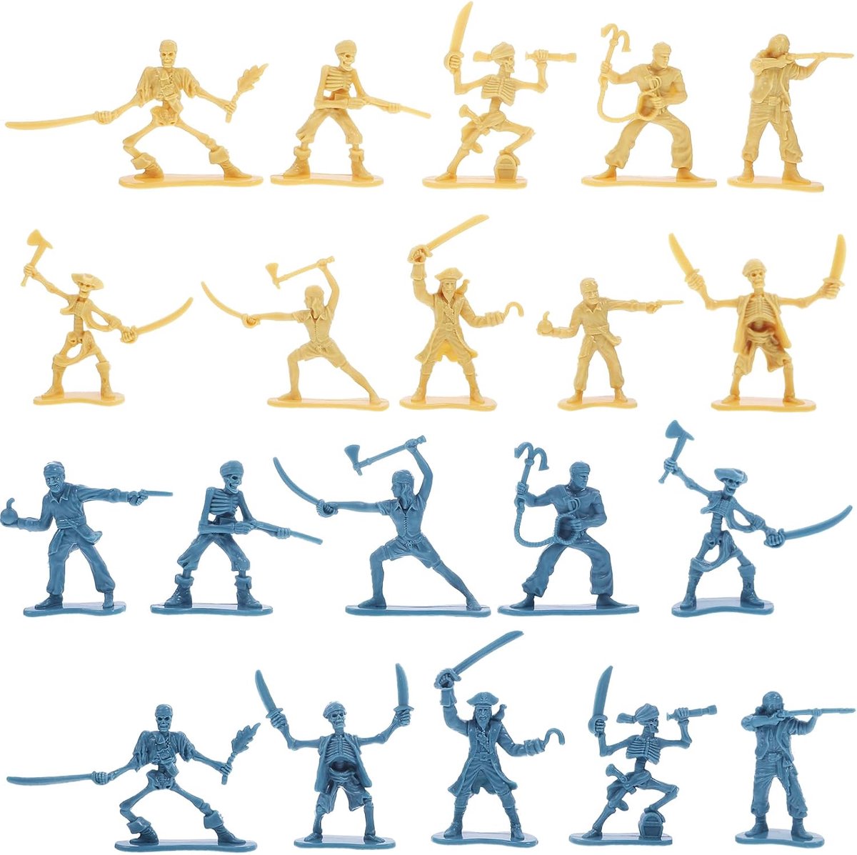100 stuks mini-piraten-speelgoedset, middeleeuwse speelgoed-soldaten, kunststof legermannenset, soldaten-actiefiguren, piratenfiguren, speelgoed, standbeelden, plastic versieren skelet