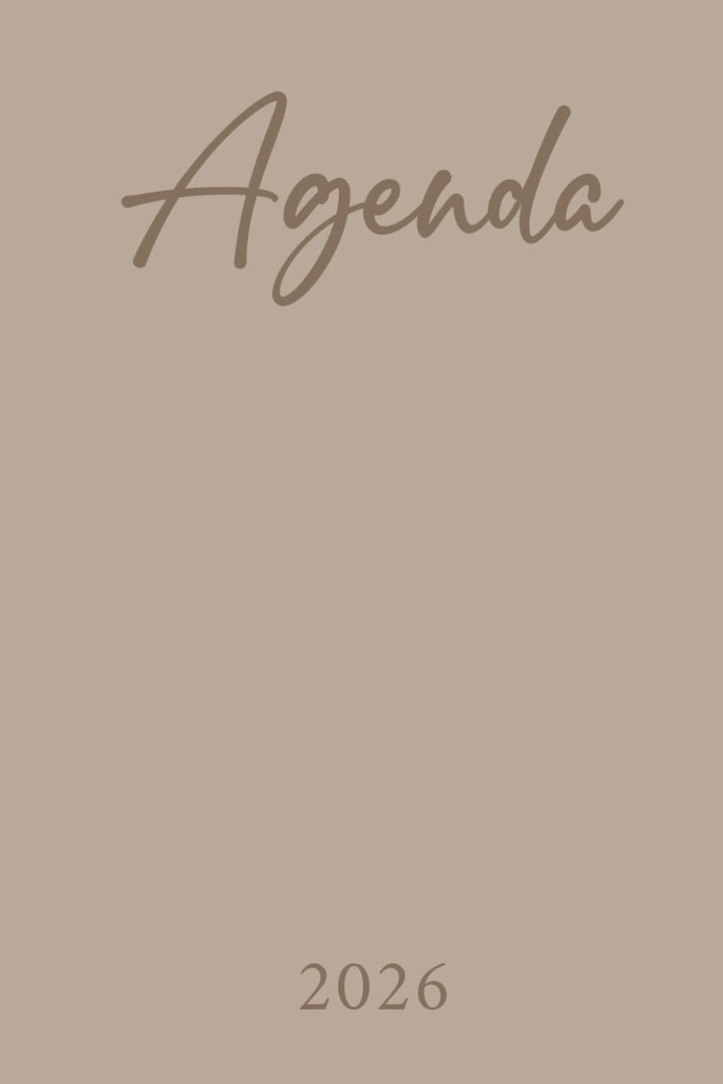 Agenda 2026 - Petit formaat A6 - Beige - Planning hebdomadaire met uren - ShopVlot