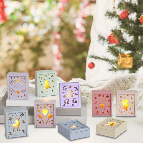 gietvormen voor Pasen, 10 stuks geschenkdoos, siliconen mal voor Pasen met 20 ledballonlampen, gietvorm voor Pasen met eland, boom, ster, gips om te gieten, siliconen, Valentijnsdag — afbeelding 4