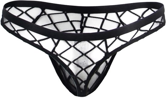 string voor heren, erotisch, warm, transparant, slip, grote maat, jockstrap van tule, mini-stringue tanga, taille, laag, ondergoed, kant, sissy, ondeugende lingerie, zwart, outfit — afbeelding 5