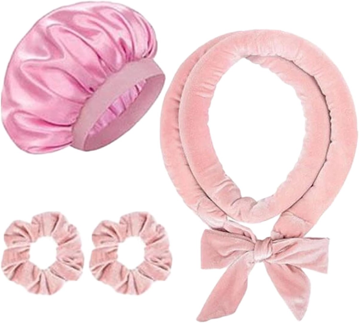 Krulspelden Hoofdband Hitteloze Krultang Set Zachte Haar Krulspelden om In Diy Haar Krulband Styling Kit Vrouwen Lange Haar Styling Tools voor Alle Haar Blowout Roze