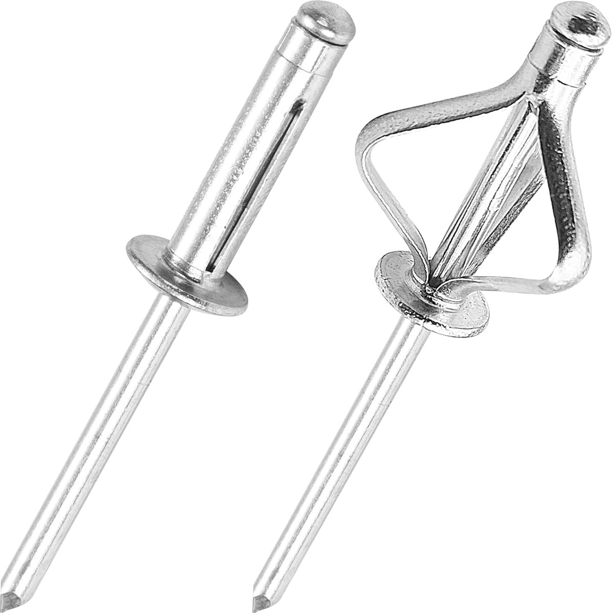 Blindklinknagels van aluminium, drievoudige uitbreiding, assortiment bolklinknagels voor kunststoffen of zachte materialen (zilver, Ø 4,8 x 14 mm, 50 stuks)