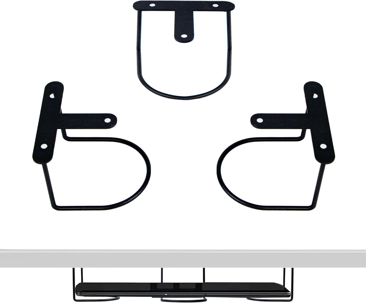 laptophouder onder bureau, multifunctionele ondertafelhouders, ruimtebesparende opslag voor laptop, metalen plankhouder, compatibel met 0-60 mm