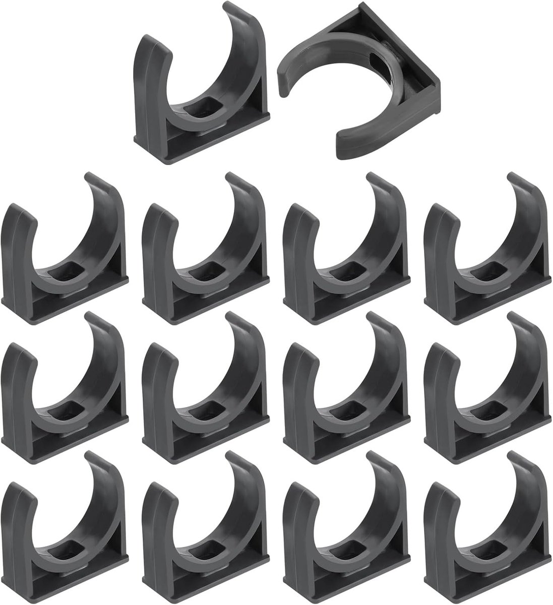 16 stuks PVC waterslangbevestigingen, U-vormige bevestigingen voor buizen, irrigatieslang houder voor 32 mm OD voor tv-bakken buisbroek hanger buishouder, grijs