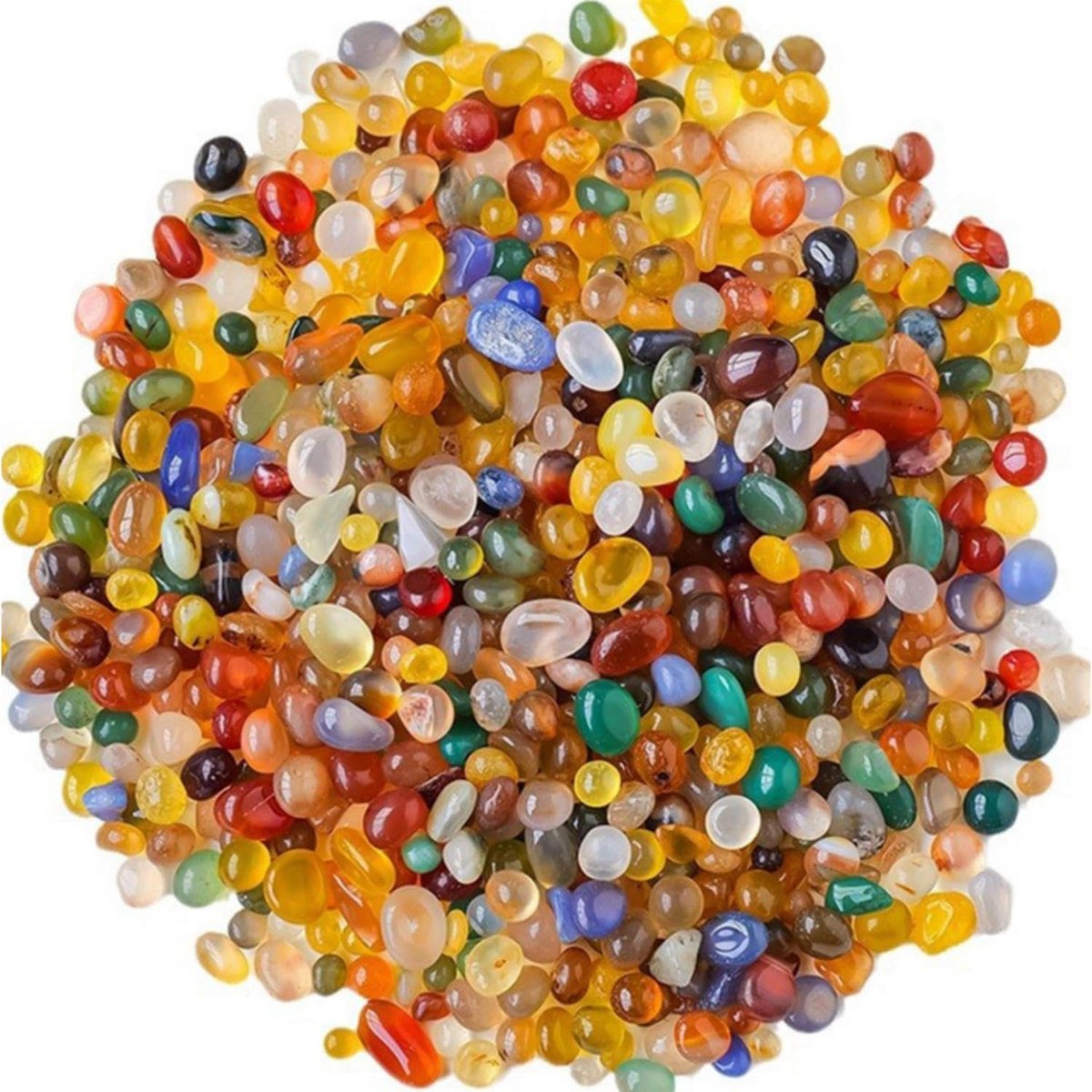 400 g kleine edelstenen, 7-9 mm, voor kinderen, mix, trommelstenen, kleurrijk, mini, kleine halfedelstenen voor decoratie, cadeautje, kinderverjaardag, edelsteenspel (stijl 2)