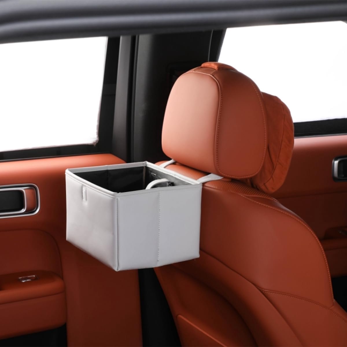 lekvrije auto vuilnisbak, universele hangende automatische vuilniszak, multifunctionele organizer voor buiten reizen, opvouwbare vuilnisbak voor vrachtwagen, SUV, thuis, kantoor (wit)