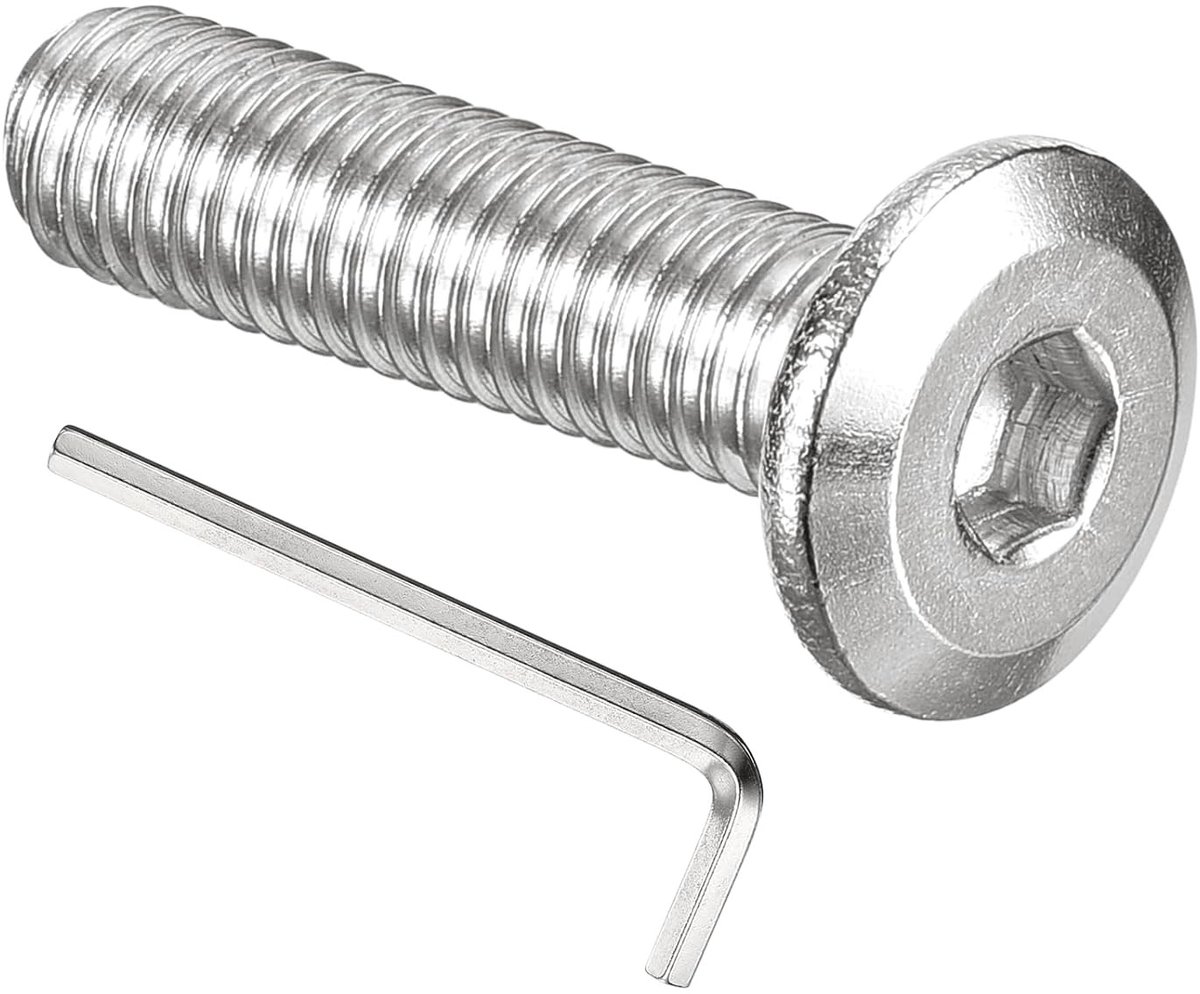 Platte kopschroeven M5 x 20 mm, 50 stuks roestvrij staal 304 voor meubels, scheepsmontage en mechanische toepassingen, zilverkleurig