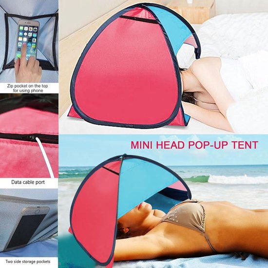 YAGXIG Draagbare mini strandtent - Strandtent voor honden - Luifel voor huisdieren - Luifel voor laptops in de buitenlucht - Opvouwbare luifel - Automatische draagbare mini opvouwbare luifel - Geschikt voor kamperen, wandelen en picknicks — afbeelding 4