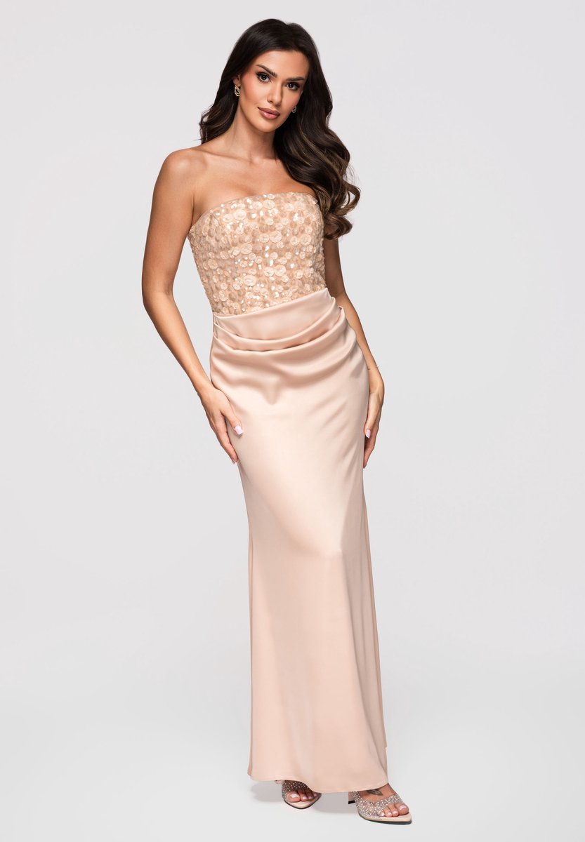 LARICA Jurk - Mouwloos - Rits - Effen Goud XL