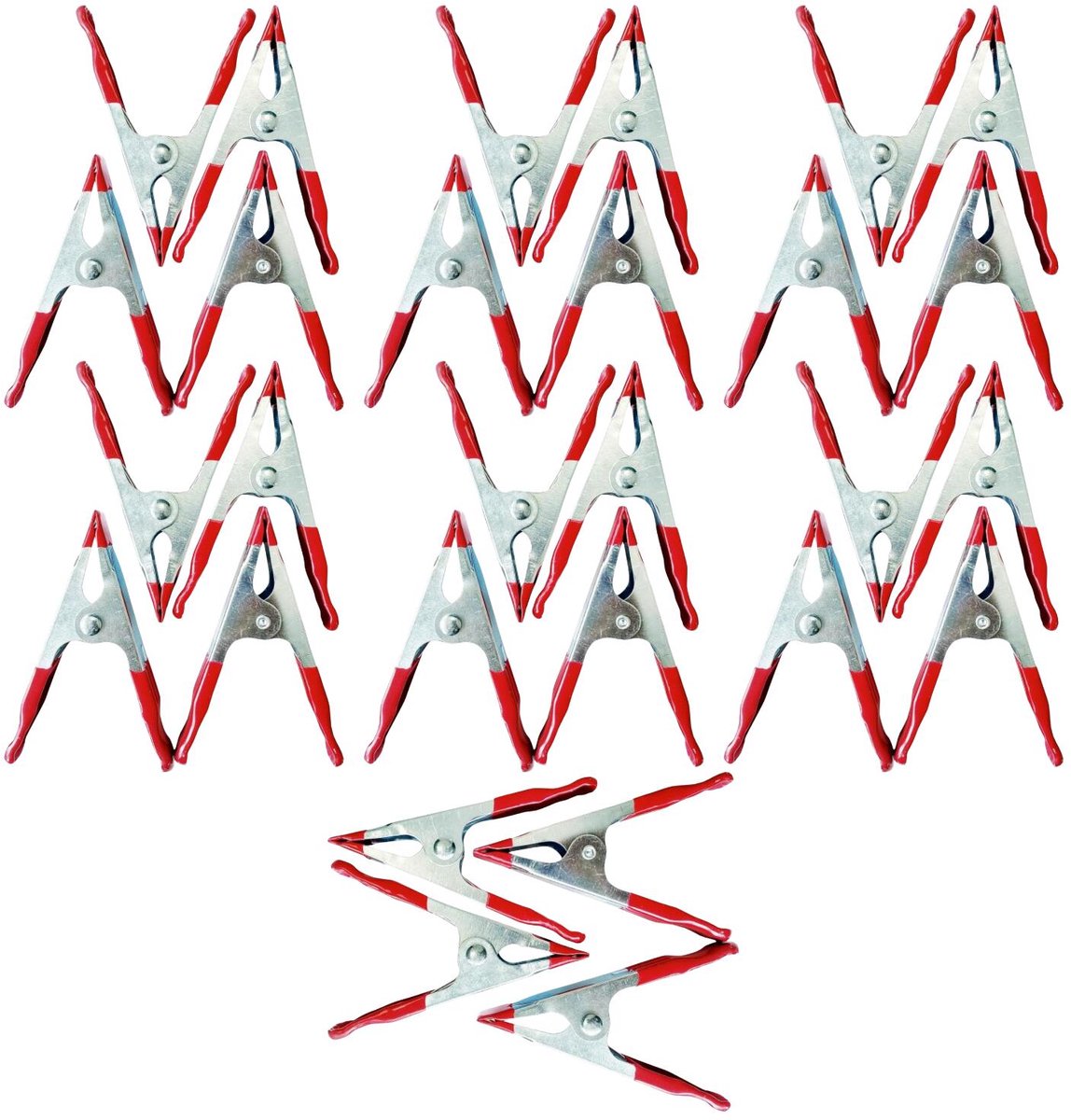Humbert Hobby zeilklemmen - 28x stuks - metaal - 10 cm - DHZ klemmetjes - vastzetten van doeken - camping - kraampje