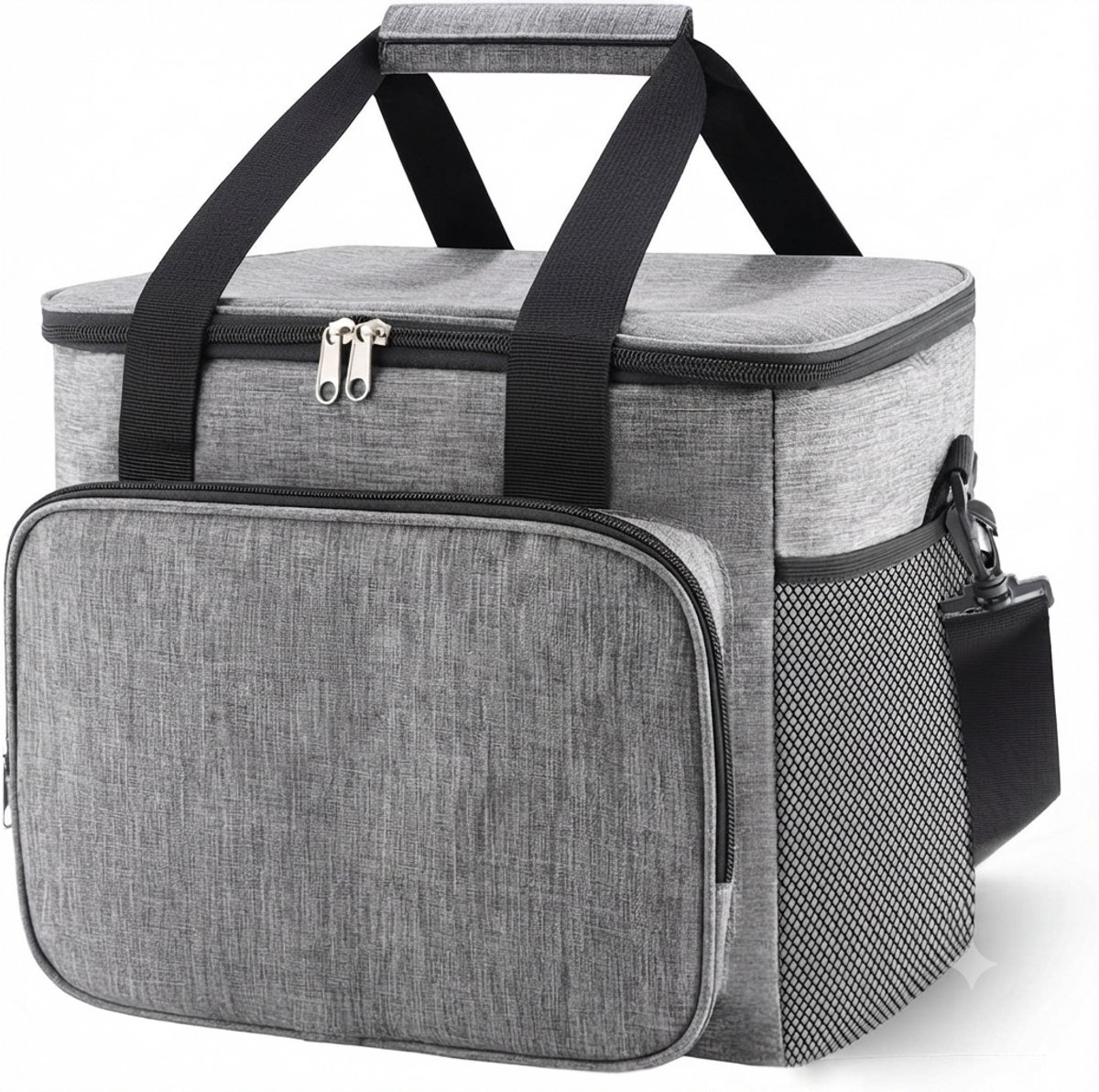 Livatto Koeltas 15 L - Grijs - Opvouwbare Isolatie Koeltas voor Maaltijden en Dranken - Waterdicht - Voor Picknick, Strand, Kantoor