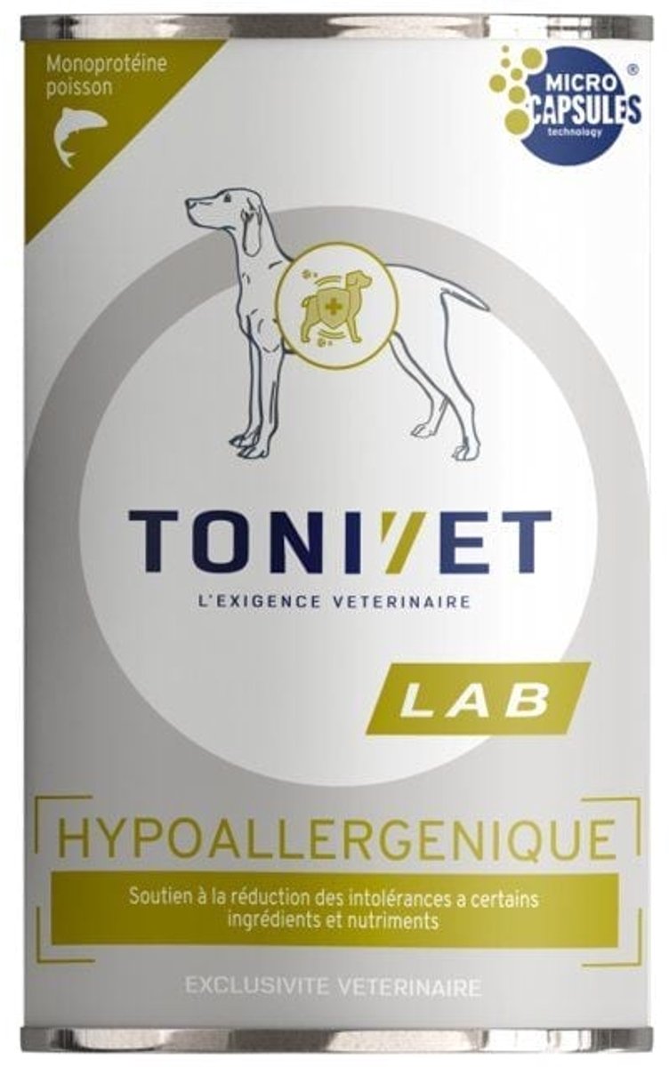 Tonivet Lab Hypoallergene Natvoeding voor Honden 6x400g - Zalm Recept