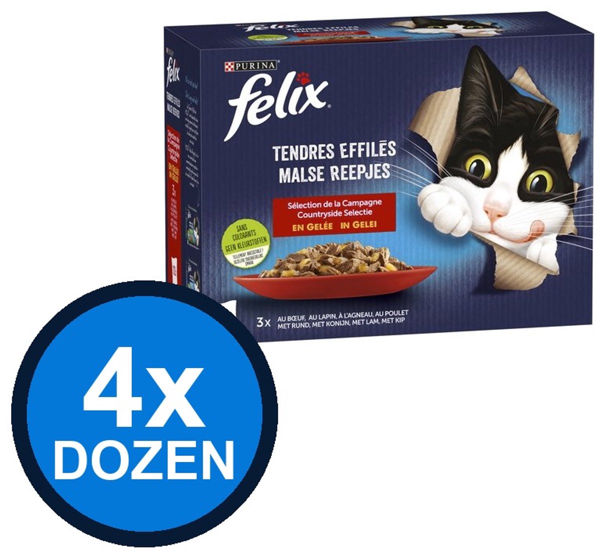Felix Felix - Elke Dag Feest In Gelei Countryside Selectie Multipack - Kattenvoer Natvoer - 1.02 kg
