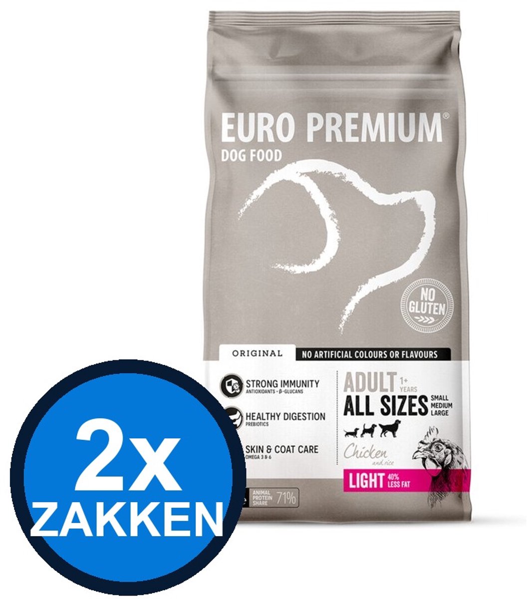 Euro Premium Euro-Premium - Adult Light - Hondenvoer Droogvoer - 3 kg