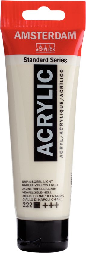 Tube de peinture acrylique Amsterdam Standard Series 120 ml, Jaune Naples Clair 222.