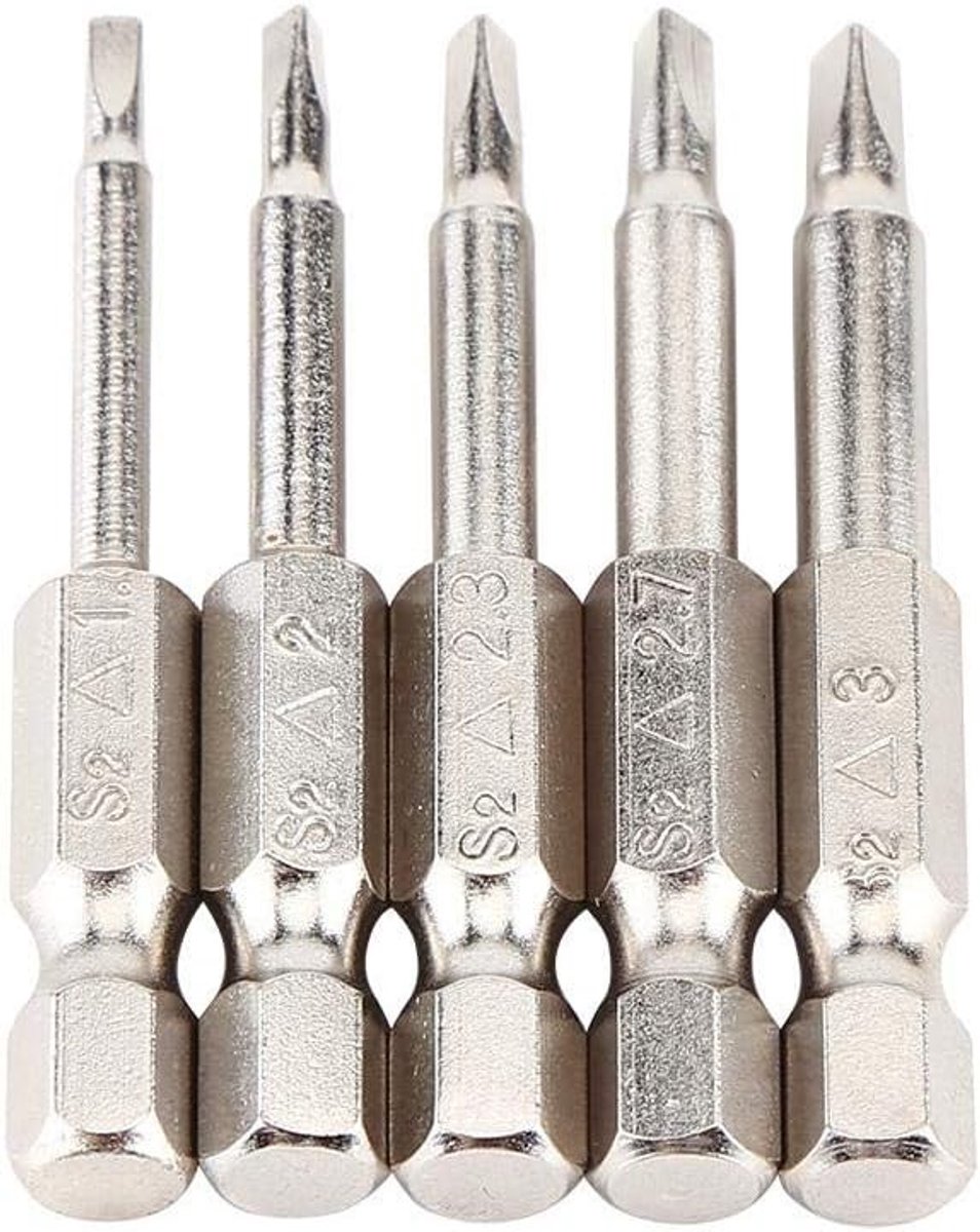 Set van 5 Driehoekige Schroevendraaiers van S2 Staal - TA1.8, TA2.0, TA2.3, TA2.7, TA3.0 voor Precisiewerk en Klussen