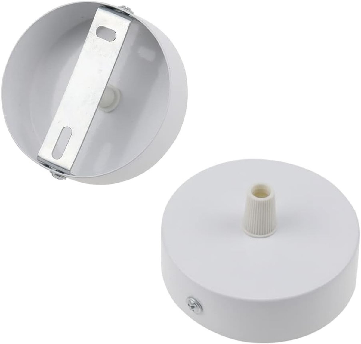 Witte Hanglampen met Metalen Kap en Verbindingsdoos voor Plafondverlichting - 2 Stuks, Verlichting Accessoires, Interieur Decoratie, Eenvoudige Installatie