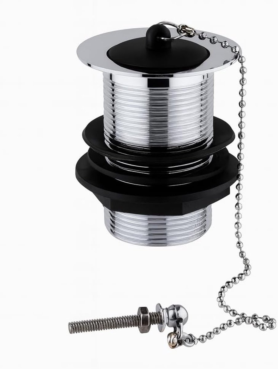 Trash without slots with poly plug and chain – traditional stop waste for basins without overflow - ShopVlot