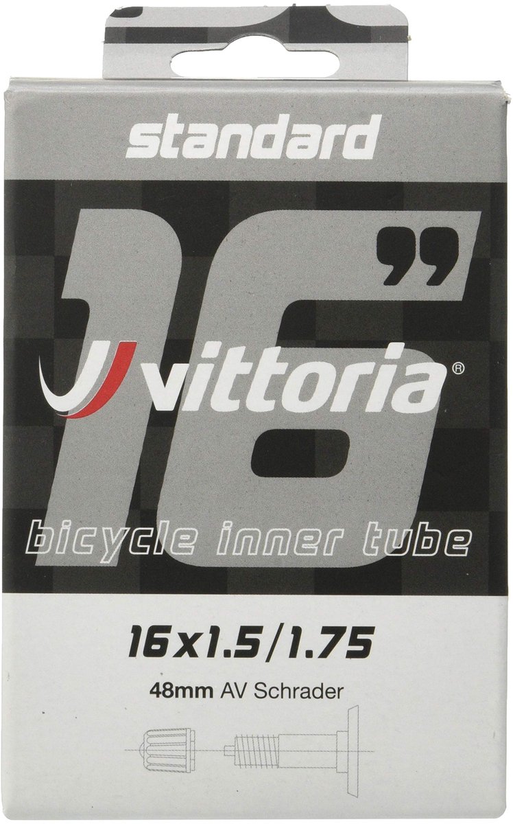 Vittoria Standaard Binnenband: Zwart 16X1.5-1.75" Sv 48mm - ShopVlot