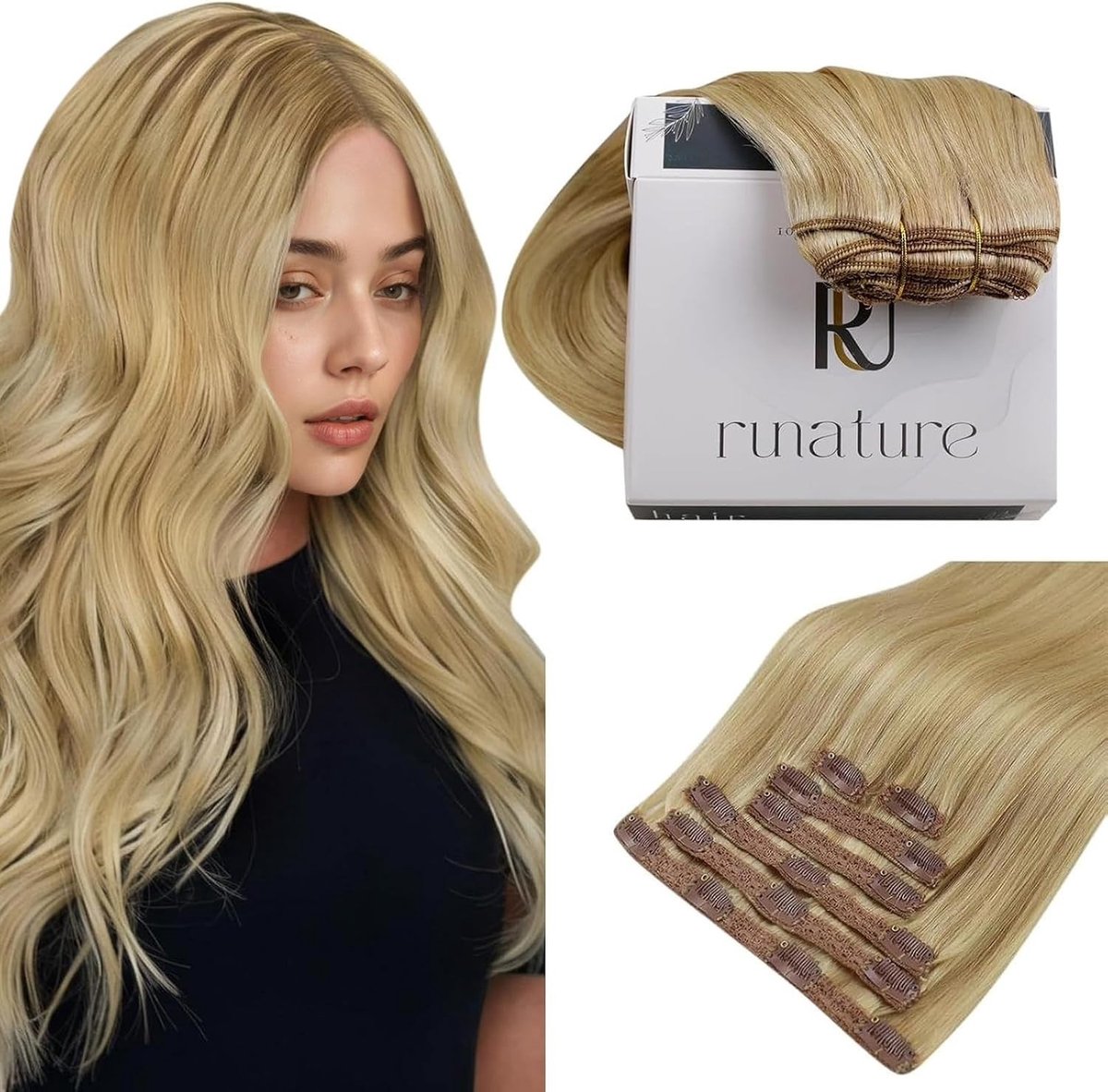 Clip-in Haarextensions van Menselijk Haar 24 Inch - 7 Stukken - 135g - Natuurlijke Look en Volume #16P24