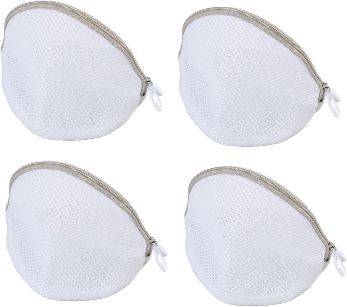 Set van 4 duurzame wasnetten voor beha en sokken, halfrond design, ideaal voor de wasmachine, 19 x 17 cm