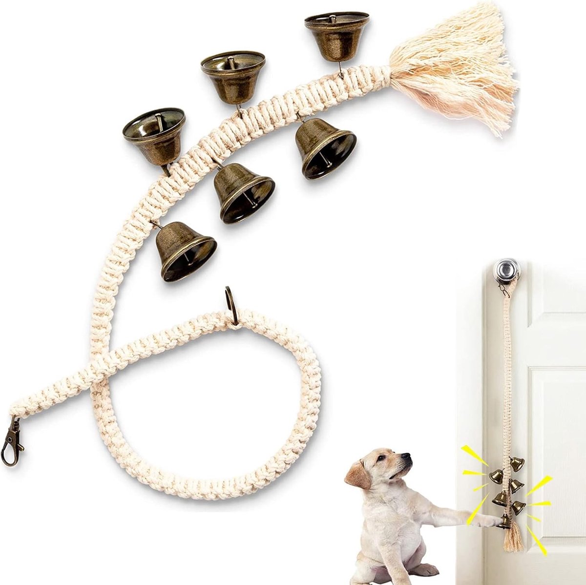 Verstelbare Hondentoiletbel voor Training - Multifunctionele Deurbel voor Kleine, Middelgrote en Grote Honden om Buiten te Gaan of Te Toiletteren