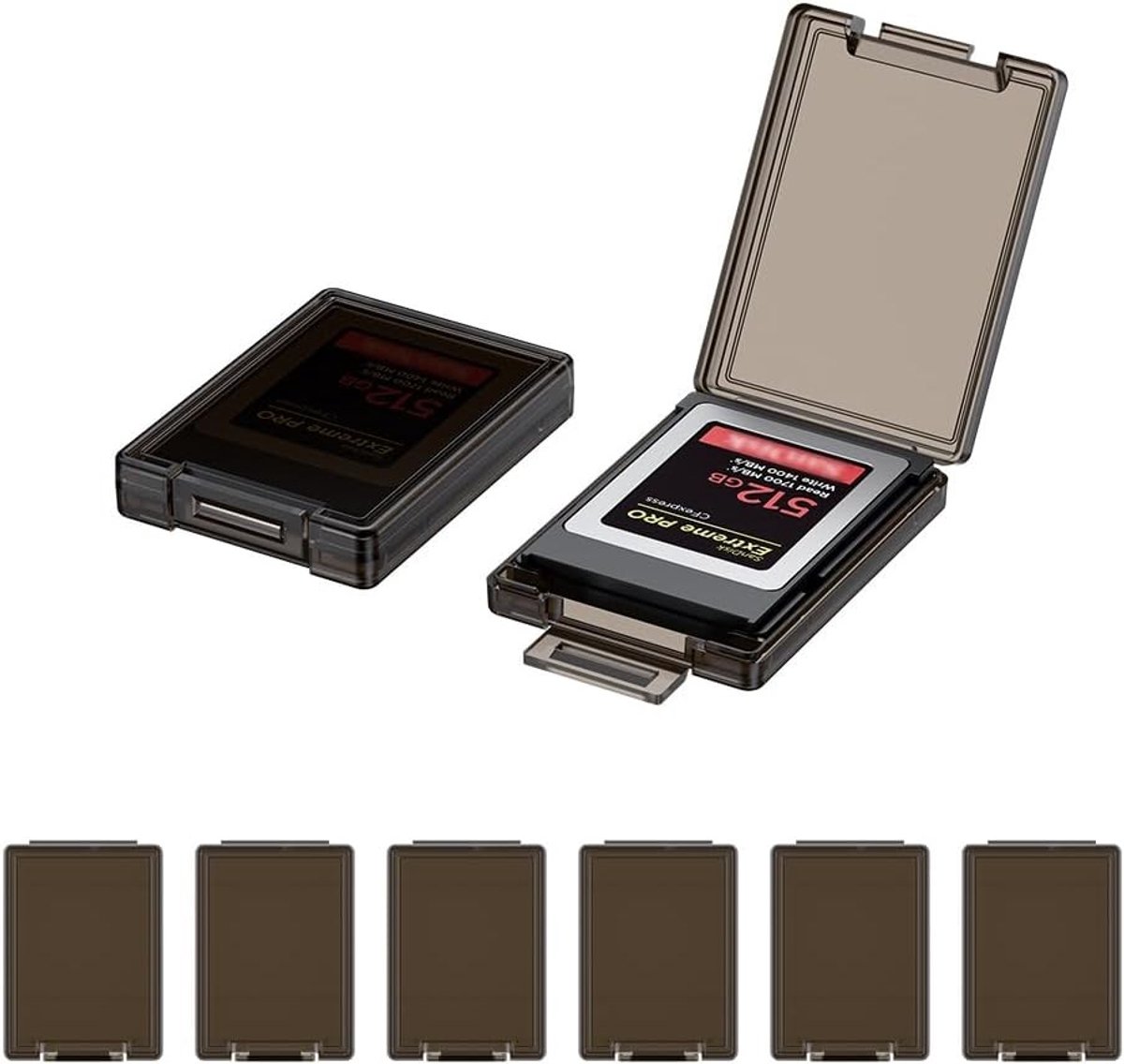 Georganiseerde Geheugenkaart Houder voor XQD en Cfexpress Type B - 6 Stuks, Ideaal voor Nikon, Fuji, Canon en Ronin 4D Camera Accessoires met Labels