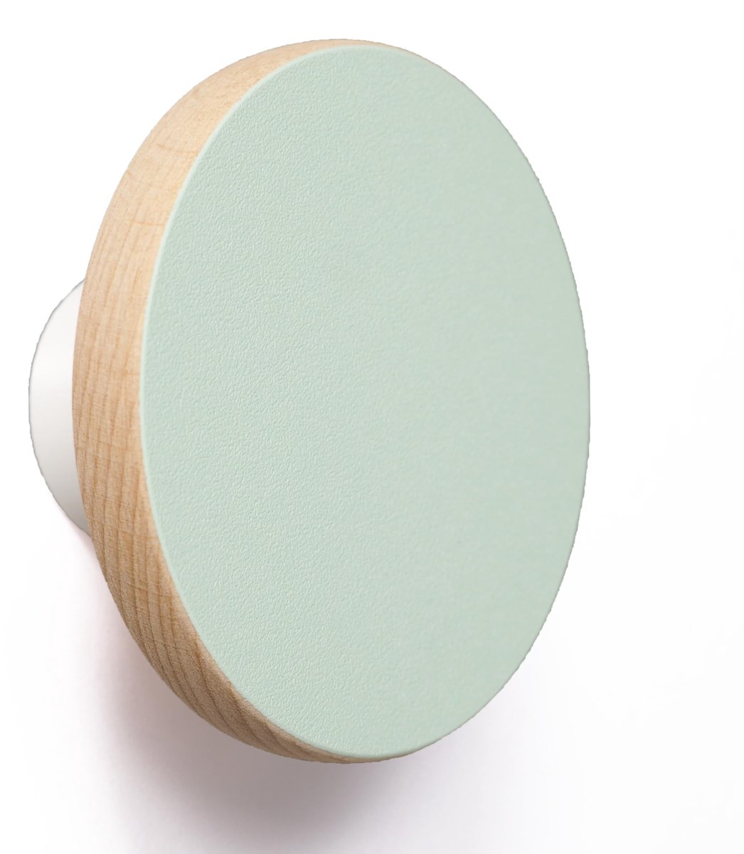 kapstokhaken rond 65 mm - hout groen pastel - stijlvolle wanddecoratie - ideaal voor de hal - ShopVlot