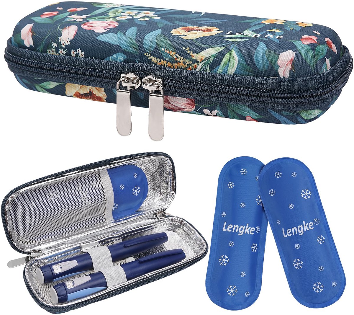 Insuline cooler travel case - compacte tas - met 2 ice packs - ideaal voor op reis - ShopVlot
